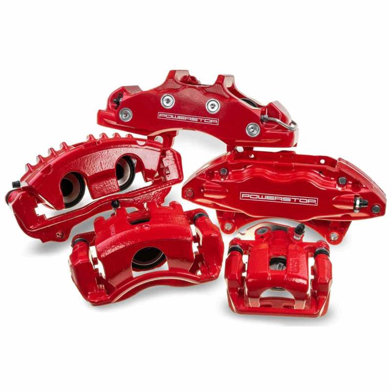 Power Stop 02-05 Dodge Ram 1500 Front Red Calipers w/Brackets - Pair