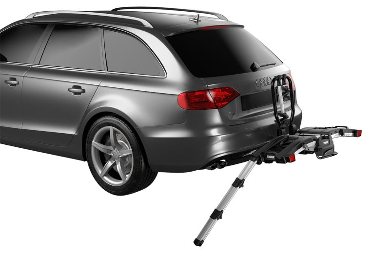 Thule EasyFold XT 2 - Fully Foldable Platform Hitch Bike Rack (Up to 2 Bikes) - Black/Silver