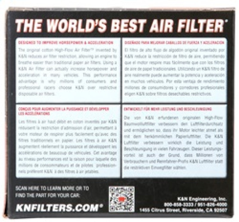 K&N Universal Rubber Filter 1 1/2in FLG 3in OD 4in Height