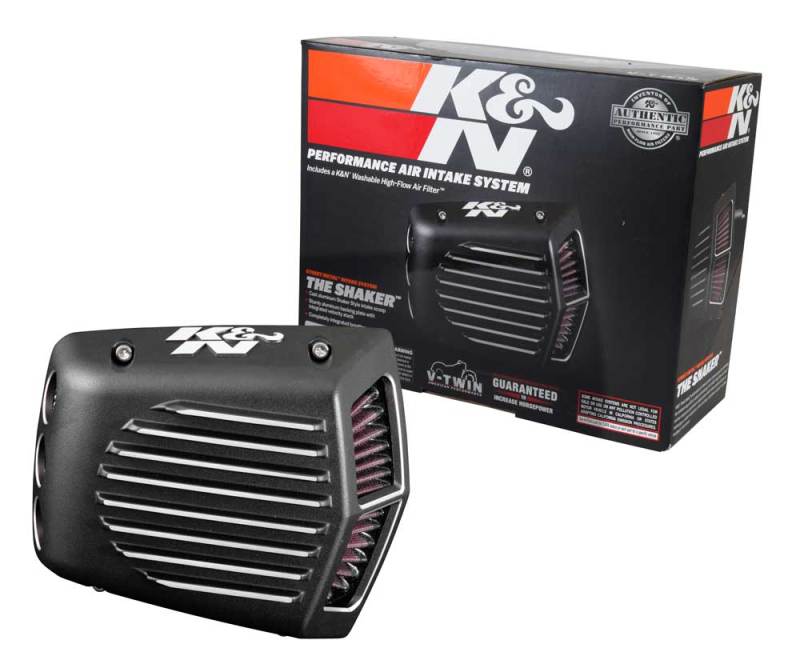 K&N Street Metal Intake System for 01-16 Harley Davidson Softail/Dyna - Shaker Black