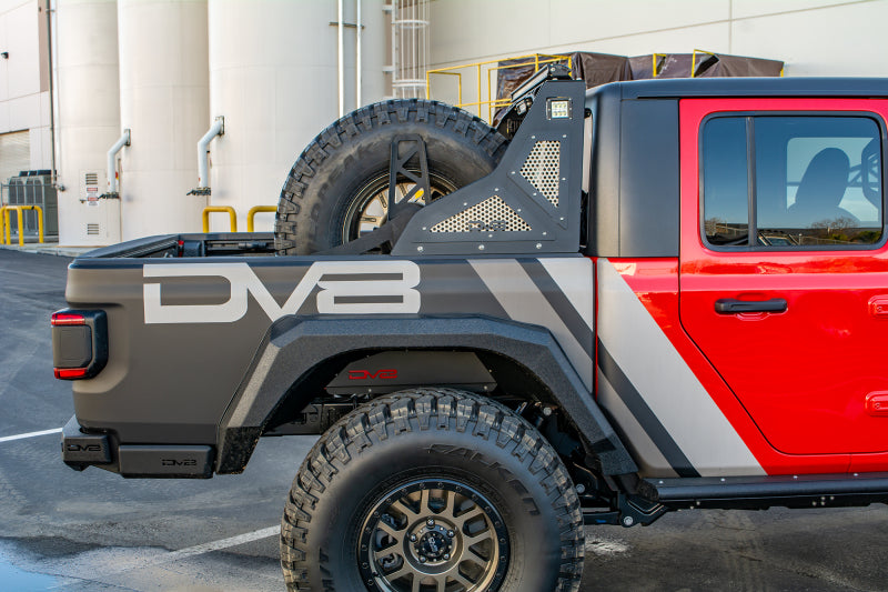 DV8 Offroad 2019+ Jeep Gladiator Universal Stand Up In-Bed Tire Carrier