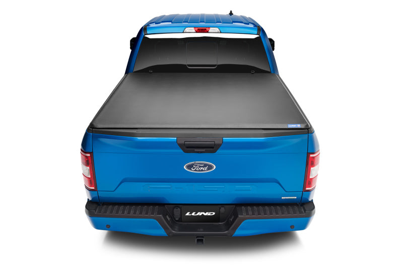 Lund 02-17 Dodge Ram 1500 Fleetside (8ft. Bed) Hard Fold Tonneau Cover - Black